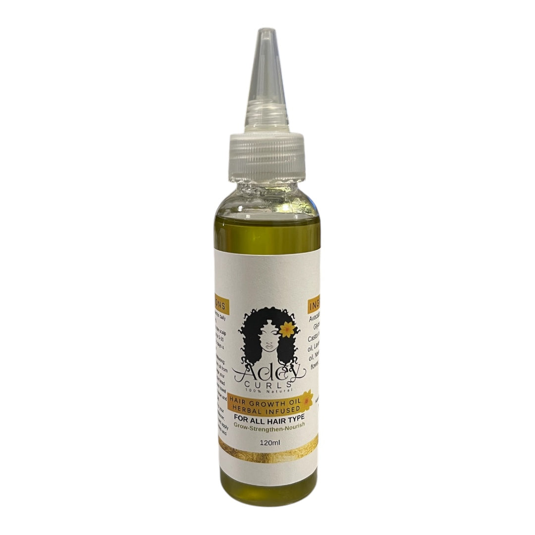 Adey Curls Hair Growth oil for all hair type which helps grow, strengthen and nourish.