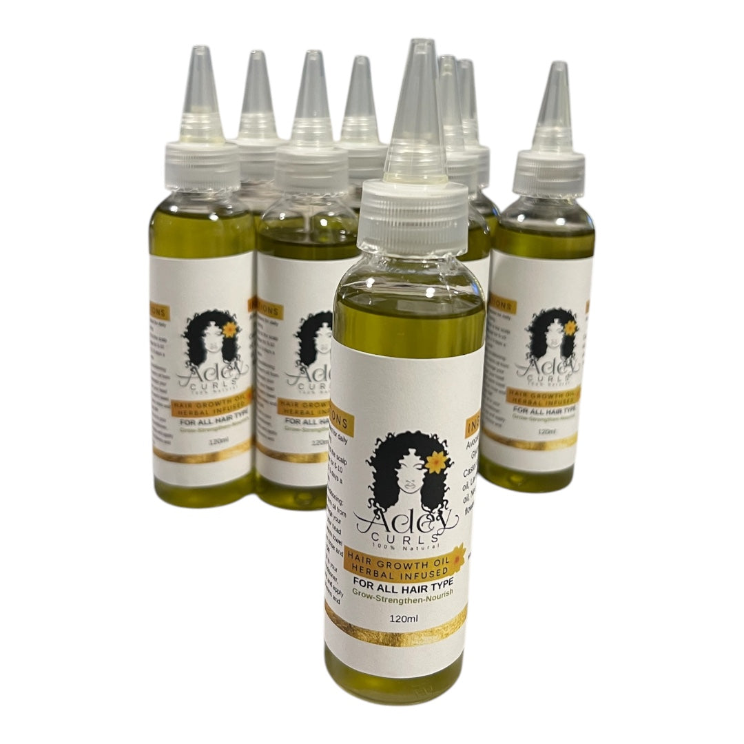 Adey Curls Hair Growth oil for all hair type which helps grow, strengthen and nourish.